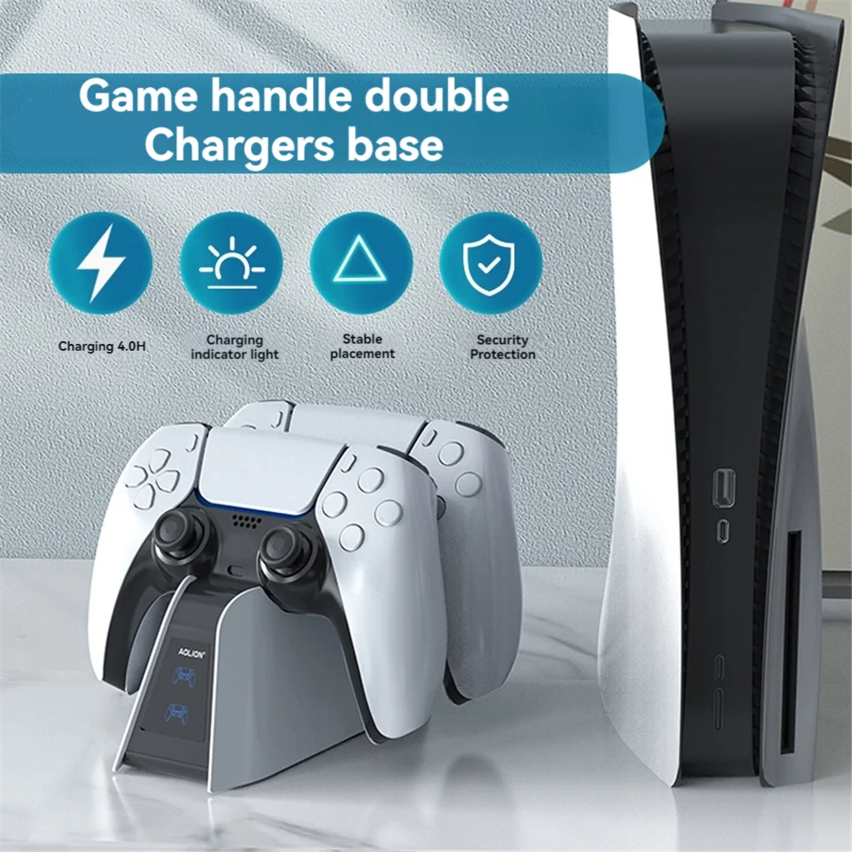 Aolion Fast Charger สําหรับ PS5 Controller Type-C ชาร์จ Cradle Dock Station สําหรับ Sony Playstation 5 อุปกรณ์เสริม A002