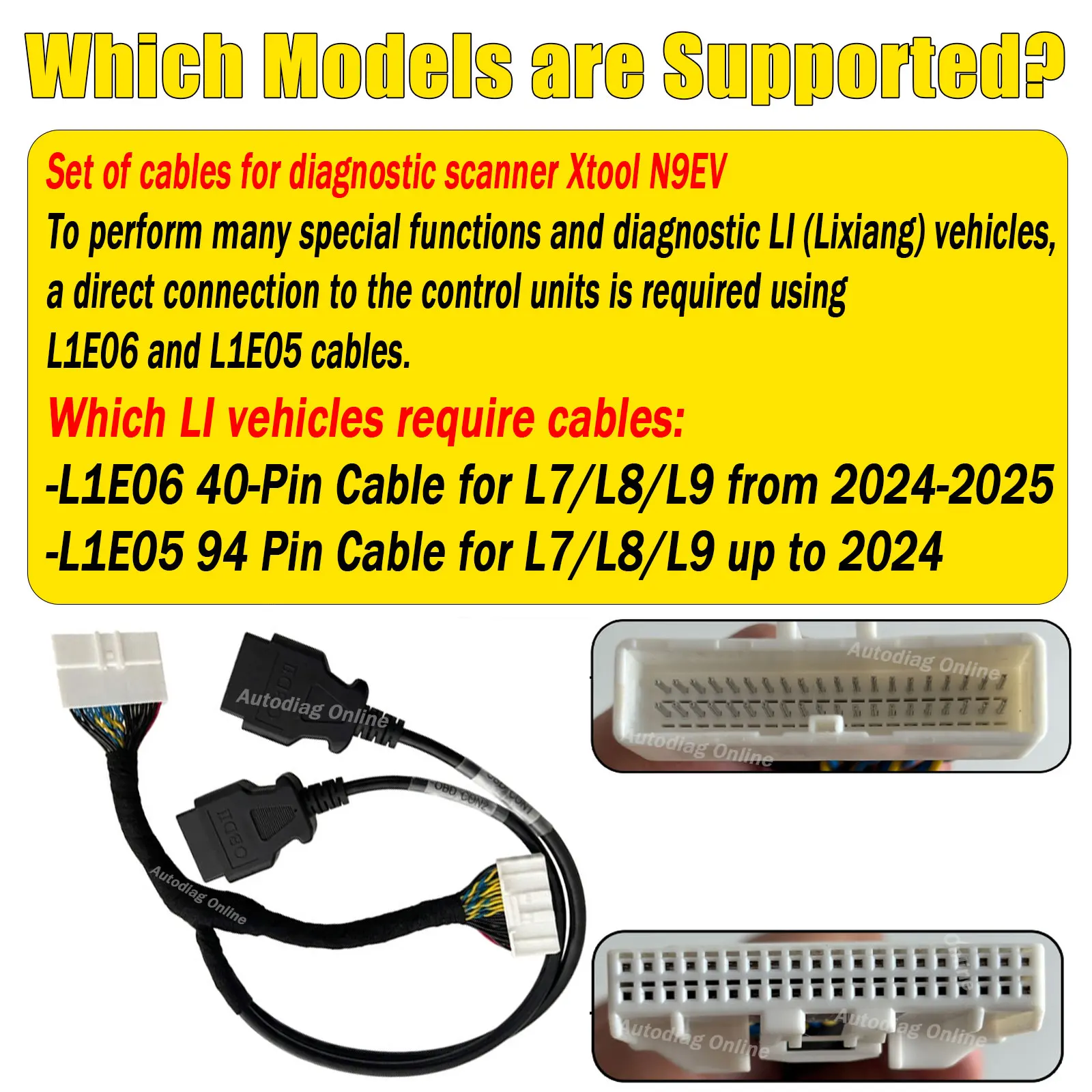 ECU-Programmierkabel für Lixiang L7 L8 L9 Mega I8 Auto-Diagnosekabel für Li(Lixiang) L1E06 und L1E05 Kabel mit N9EV – Detail 3