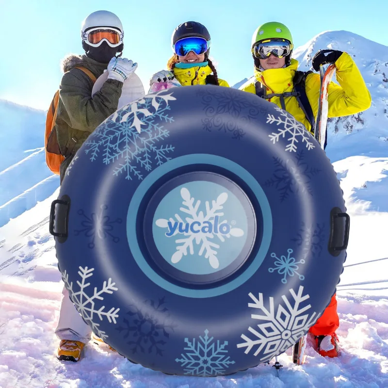 

1Pc Inflatable Ski Ring Thicken Pvc Winter Snow Tube with Handle Durable Snow Sled Board Adult Children's Outdoor Skiing Ring