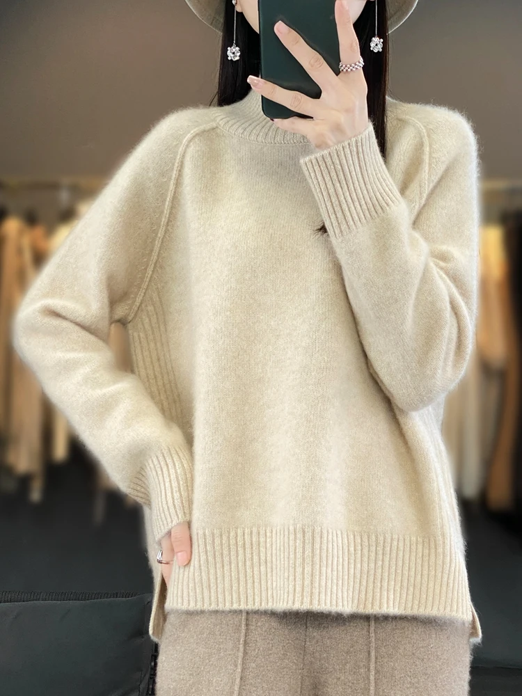 

New Turtleneck Women Cashmere Sweater Thick 100% Merino Wool Knitted Pullover Autumn Winter Casual Knitwear Female Fashion Top