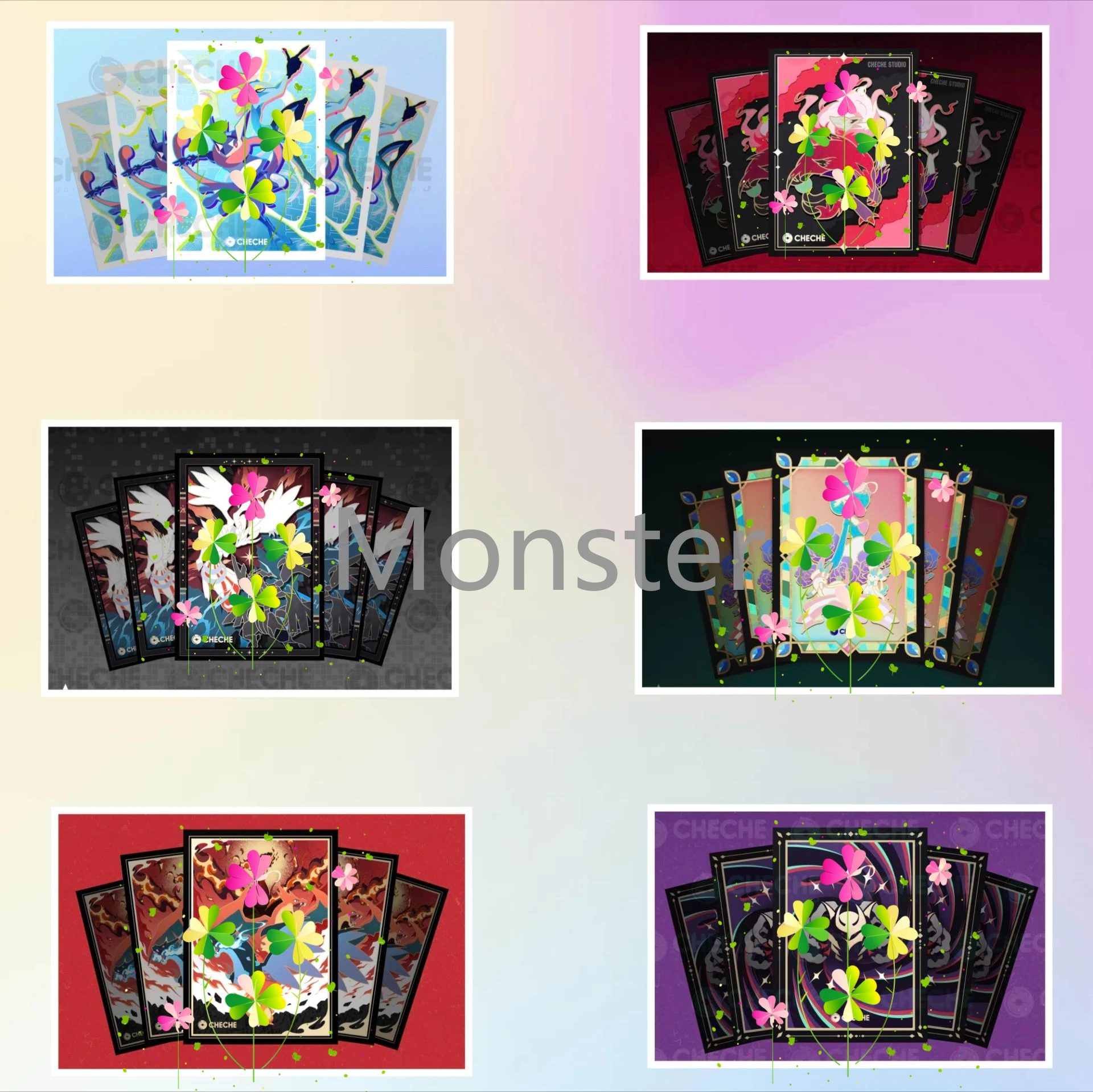 

64Pcs/set Card Sleeve PTCG Pokemon DIY Anime Trading Card Protector Board Game Reshiram Zekrom Zoroark Giratina Charizard Gift