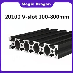 1Pc EUStandard 20100 Aluminum Profile DIY 3D Printer Panel Material Aluminum Profile 20100V-Slot Black Production line workbench