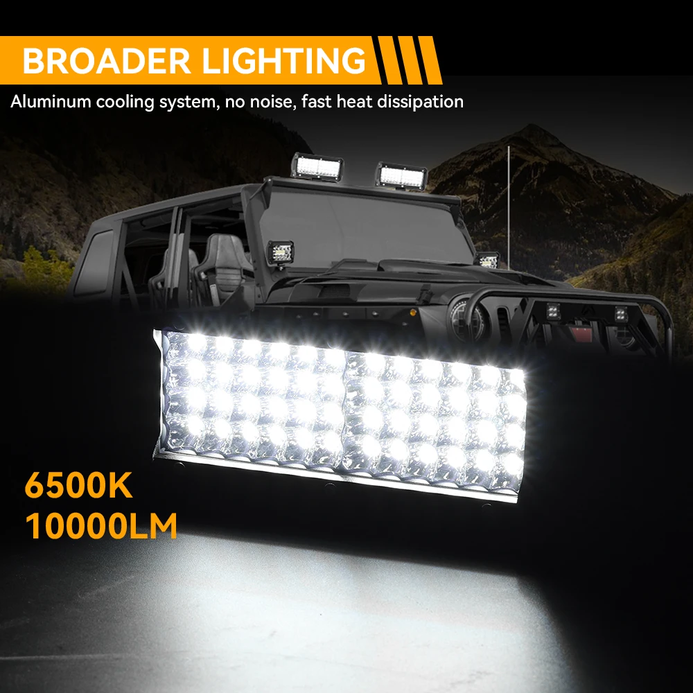 7 بوصة مربع بقعة القرون ضوء بار عالية/منخفضة شعاع مقاوم للماء 4 بوصة Led العمل مصباح قيادة لشاحنة على الطرق الوعرة SUV UTV ATV الضباب LED #2