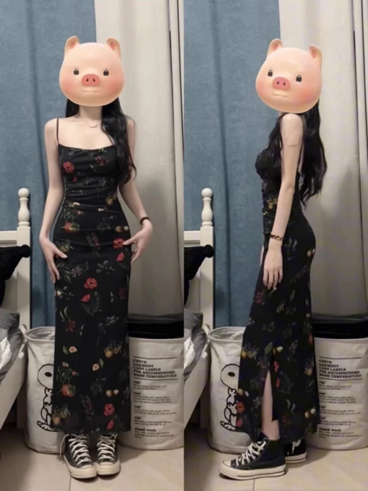 

Женская длинная юбка с цветочным принтом Ele, облегающая, сексуальная, с драпировкой на талии, весна 2026, модная коллекция