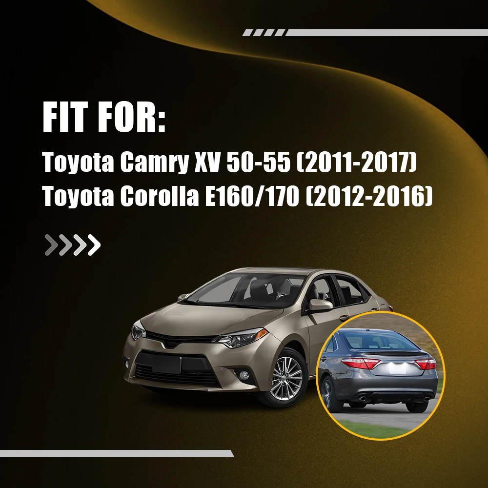 2pcs Canbus LED License Number Plate Lights Bulbs For Toyota Camry XV 50-55 2011-2017 Toyota Corolla E160/170 2012-2016 White