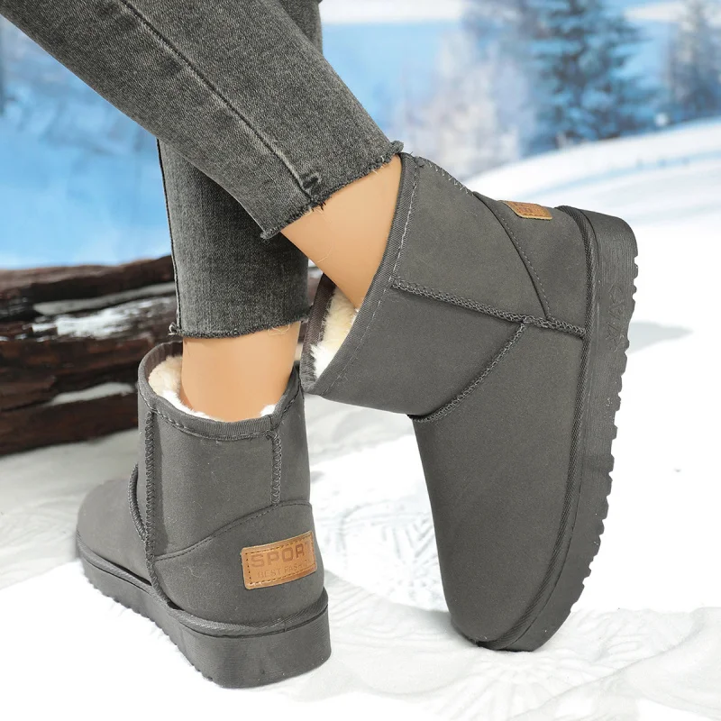 

2025 Winter New Thick-Soled Short Snow Boots with Fleece Lining Thickened and Warm Snow Cotton Short Non-Slip boots for women