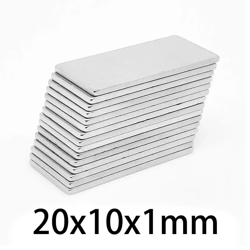 10/20/50/100/150/200/300PCS 20x10x1 Rectangular Strong Rare Earth Neodymium Magnet N35 Block Permanent Magnets 20x10x1mm 20*10*1