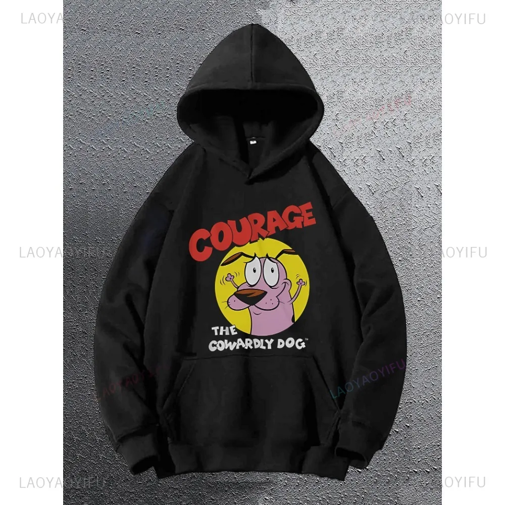 Men'S Courage Dog Graphic Hoodie] Men'S Casual Courage The Cowardly Dog Graphic Hoodie Long Sleeve Loose Fit Pullover