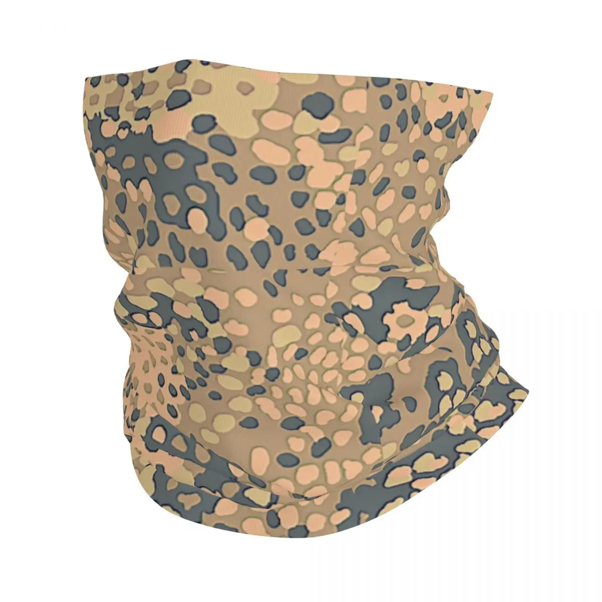 Desert Erbsenmuster Pea Dot German WW2 Camouflage Pattern Neck Gaiter Women Men Windproof Winter Bandana Scarf for Ski