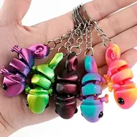 3D Printing Dolphin Chameleon Keychain Pendant Multi-joint Movable Simulation Animal Bag Charm Accessories Kids Gift Toys