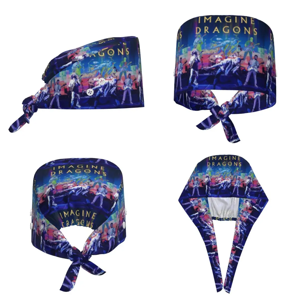 Imagine Dragons Band Loom Tour Scrub Hat Doctor Working Surgical Cap Unisex Adjustable Nursing Caps for Dentist