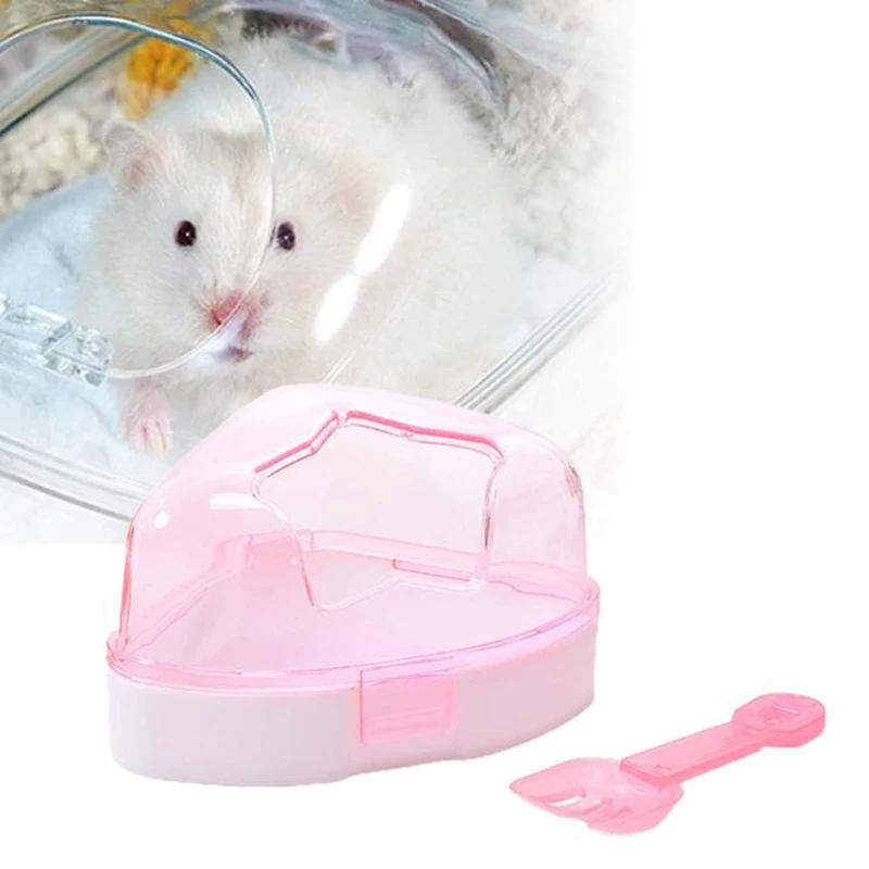 Transparent Hamster Toilet Plastic Deodorizing Bath Basin With Shovel Large Space Bathroom Sand Nest Bathing Tub Pet Supplies