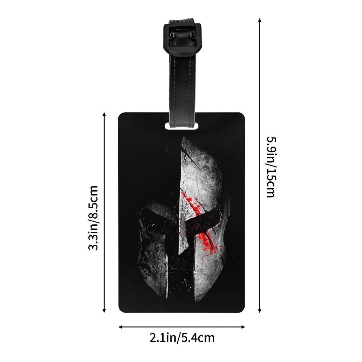 Sparta Skull Spartan Helmet Etiquetas de equipaje personalizadas, etiqueta de identificación, cubierta de privacidad