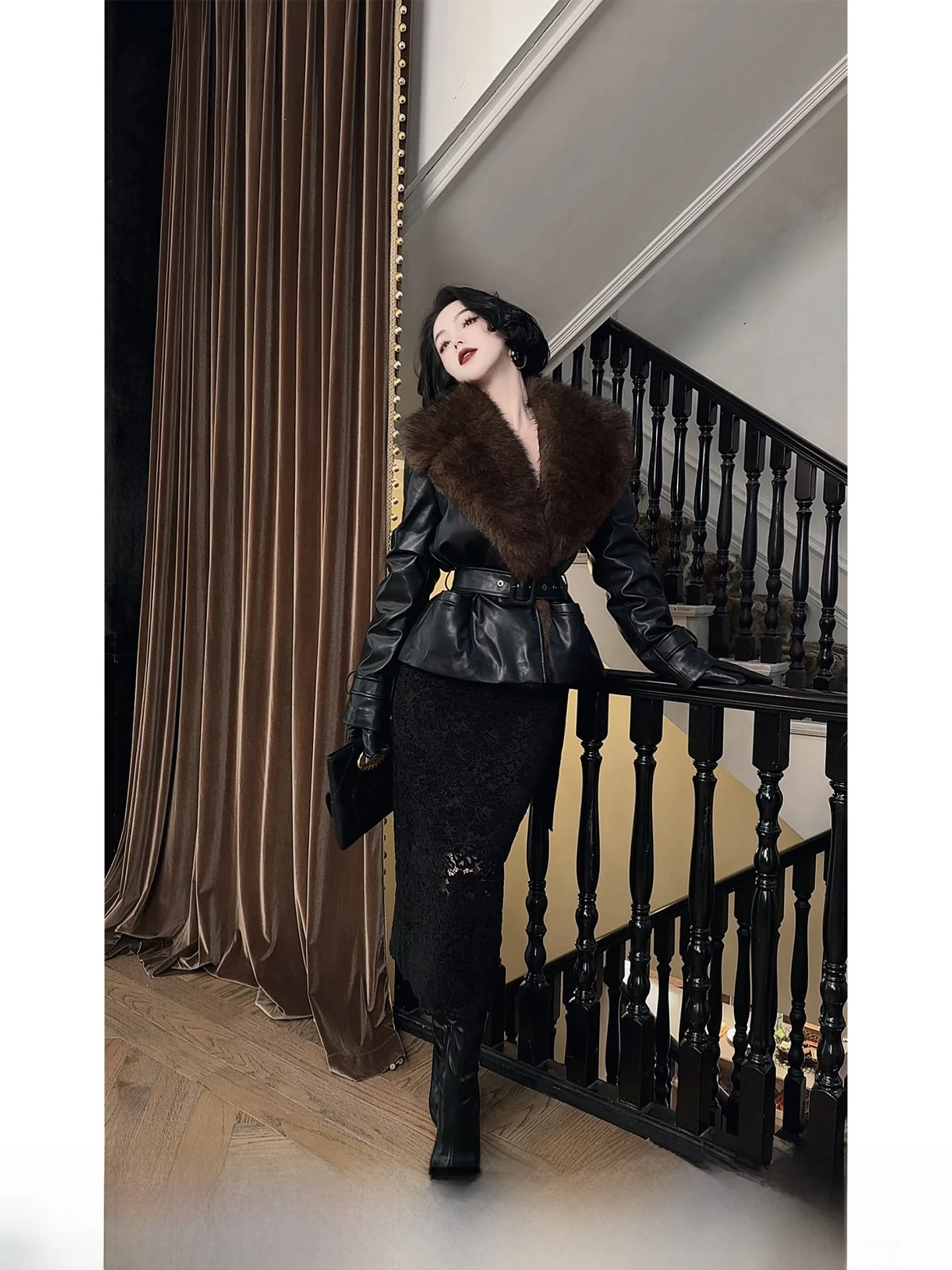 

Женская зимняя утепленная куртка-пуховик с воротником-стойкой и поясом на талии, повседневная, утолщенная, для отдыха