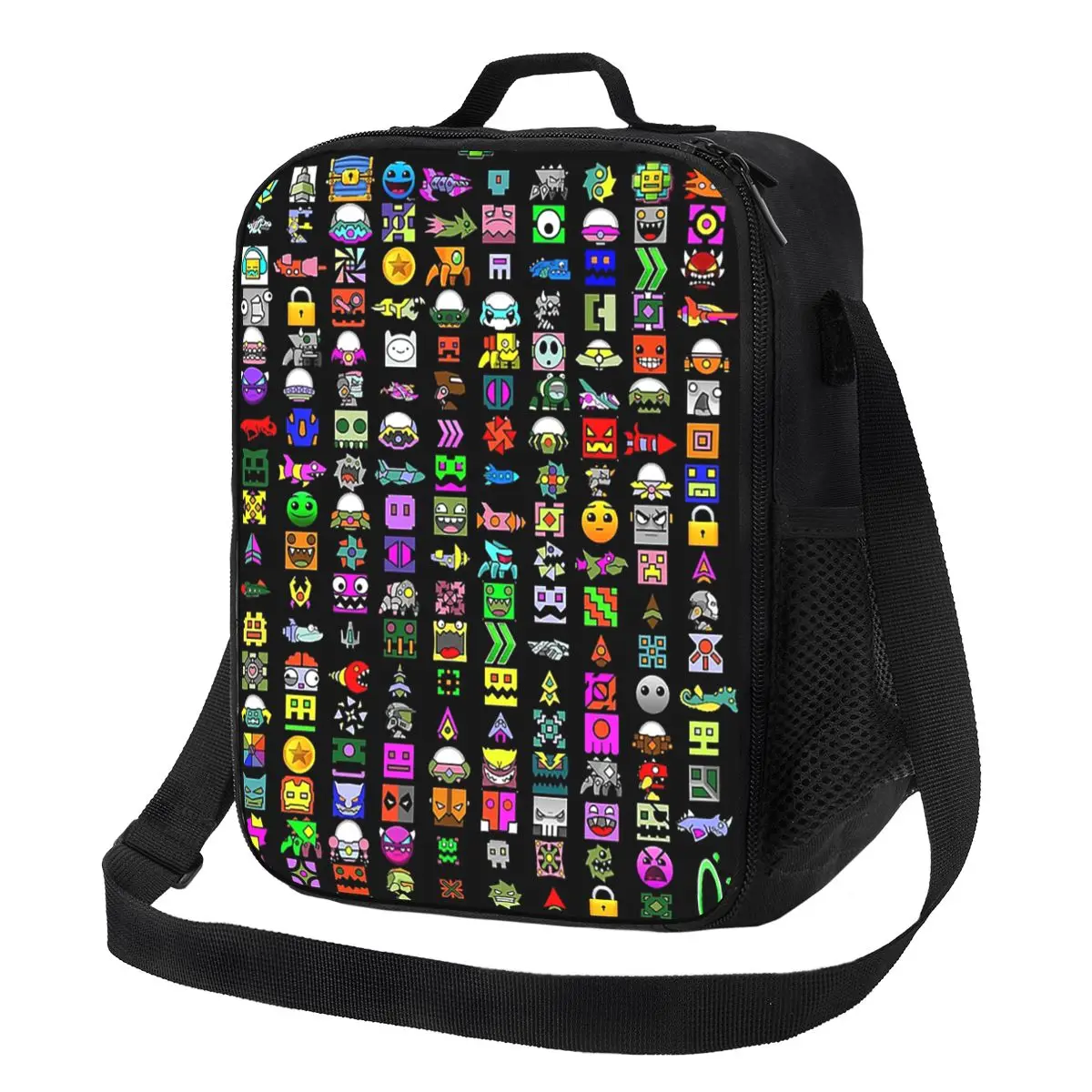 

Geometry Dash Lunch Bags Insulated Bento Box Waterproof Lunch Tote Resuable Picnic Bags Cooler Bag for Woman Girl Work