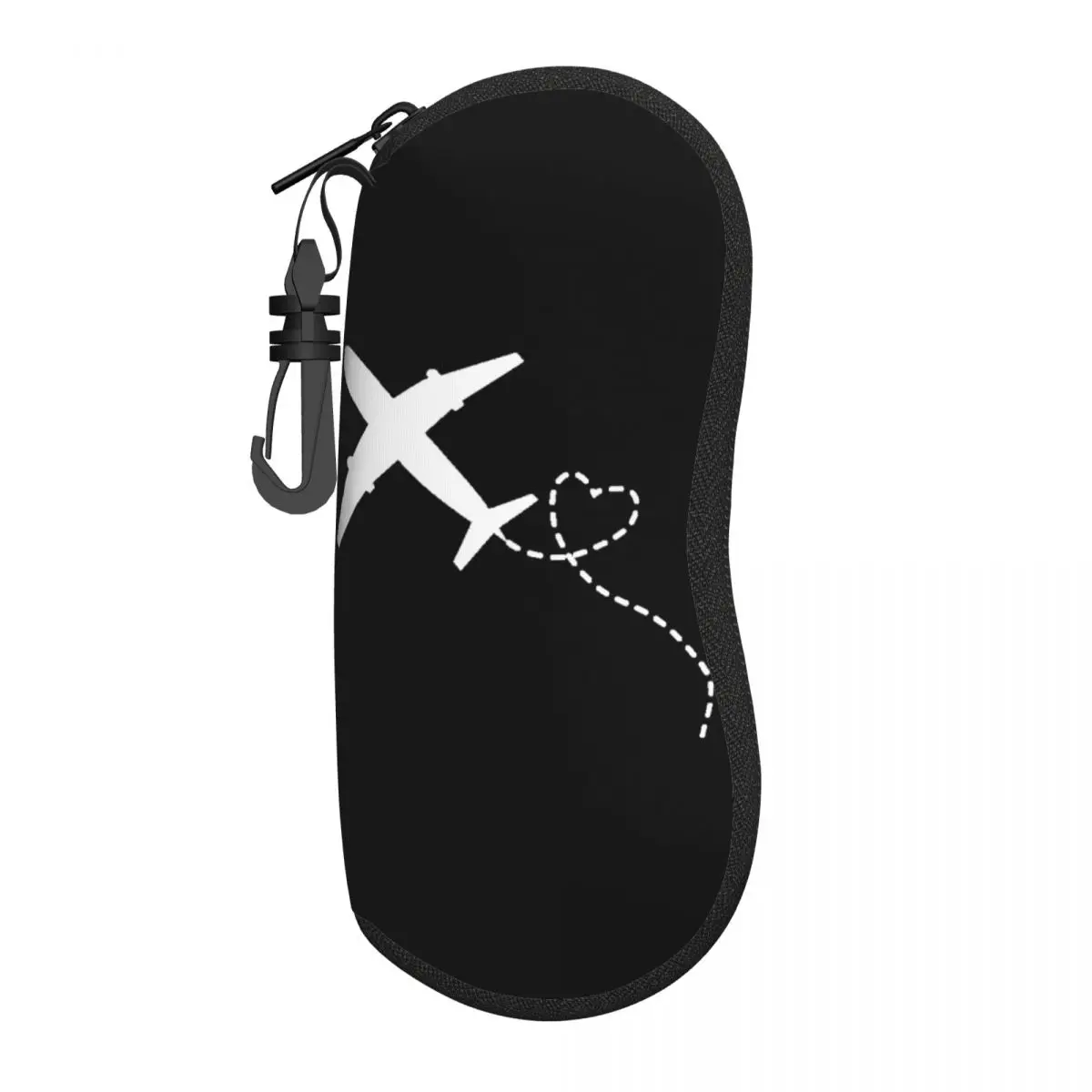 Custom Airplane Heart Flight Plane Gift Sunglasses Soft Case Neoprene Zipper Shell Eyeglass Case Protective Box For Glasses