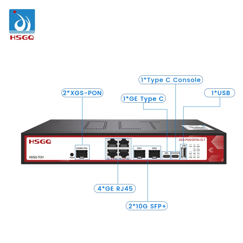 HSGQ-TC01 GPON OLT 1 PON 1 PORT IPv4 IPv6 Network 4*GE RJ45+2*10G SFP XGS-PON OLT