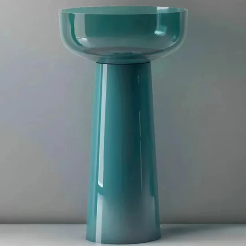 

Transparent base column wash basin Color resin is widely used in hospital toilets