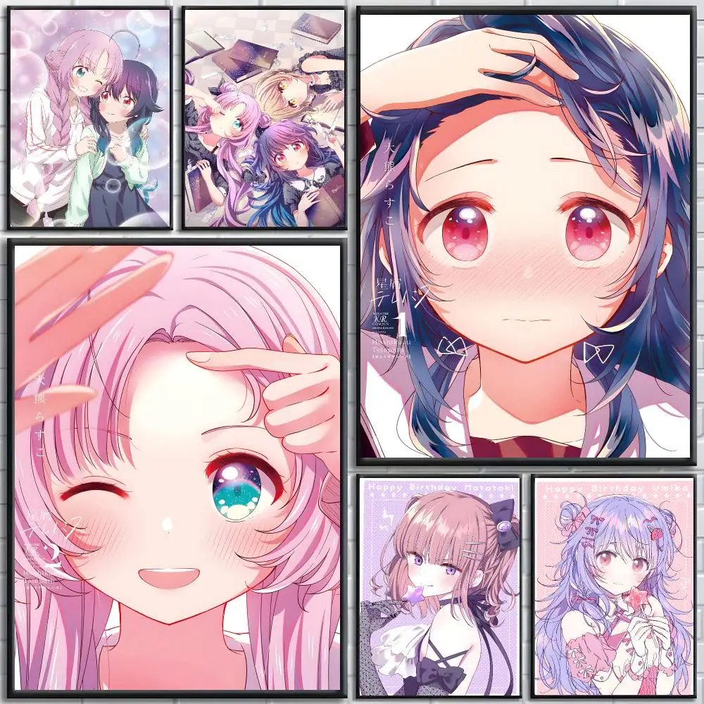 Anime  Hoshikuzu Telepath Poster poster Self-adhesive wall stickers, suitable for room decoration, high-quality printing.