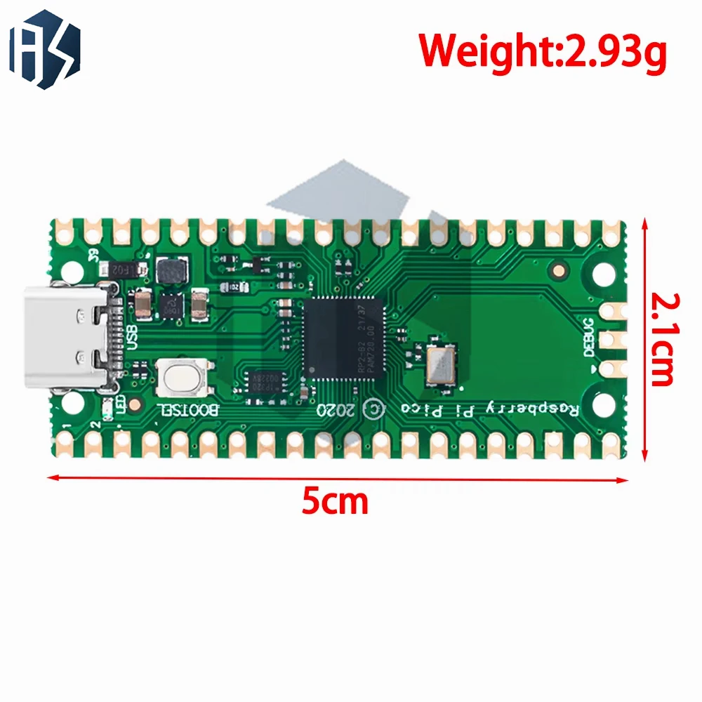 Высокопроизводительная плата микроконтроллера Raspberry Pi Pico: RP2040 (двухъядерный ARM-процессор Cortex-M0+)
