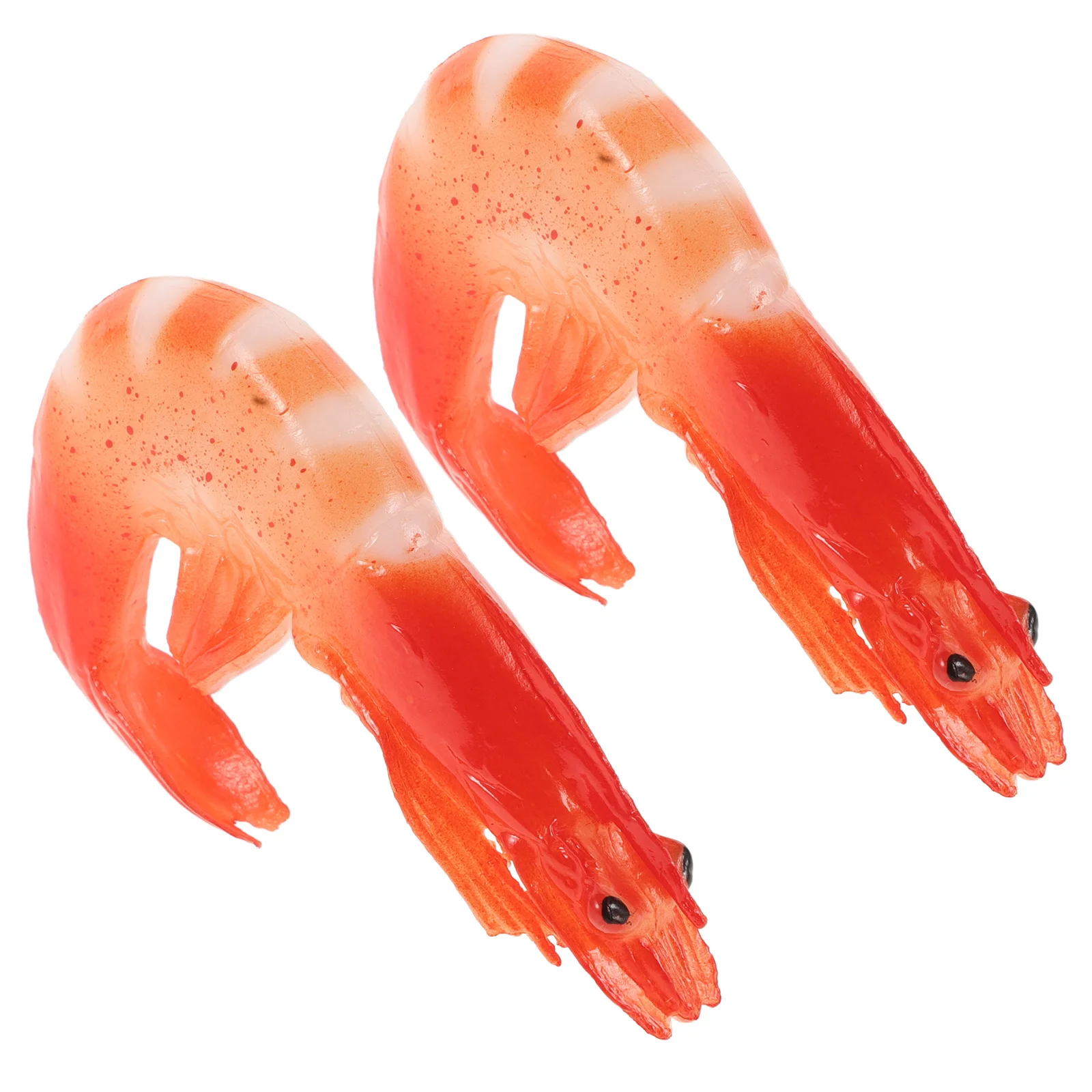 2 Pcs Animal Food Magnets Child Office Dishwashers Kitchen Fridge 750X450X150CM Pvc Fake Shrimp Household Decor