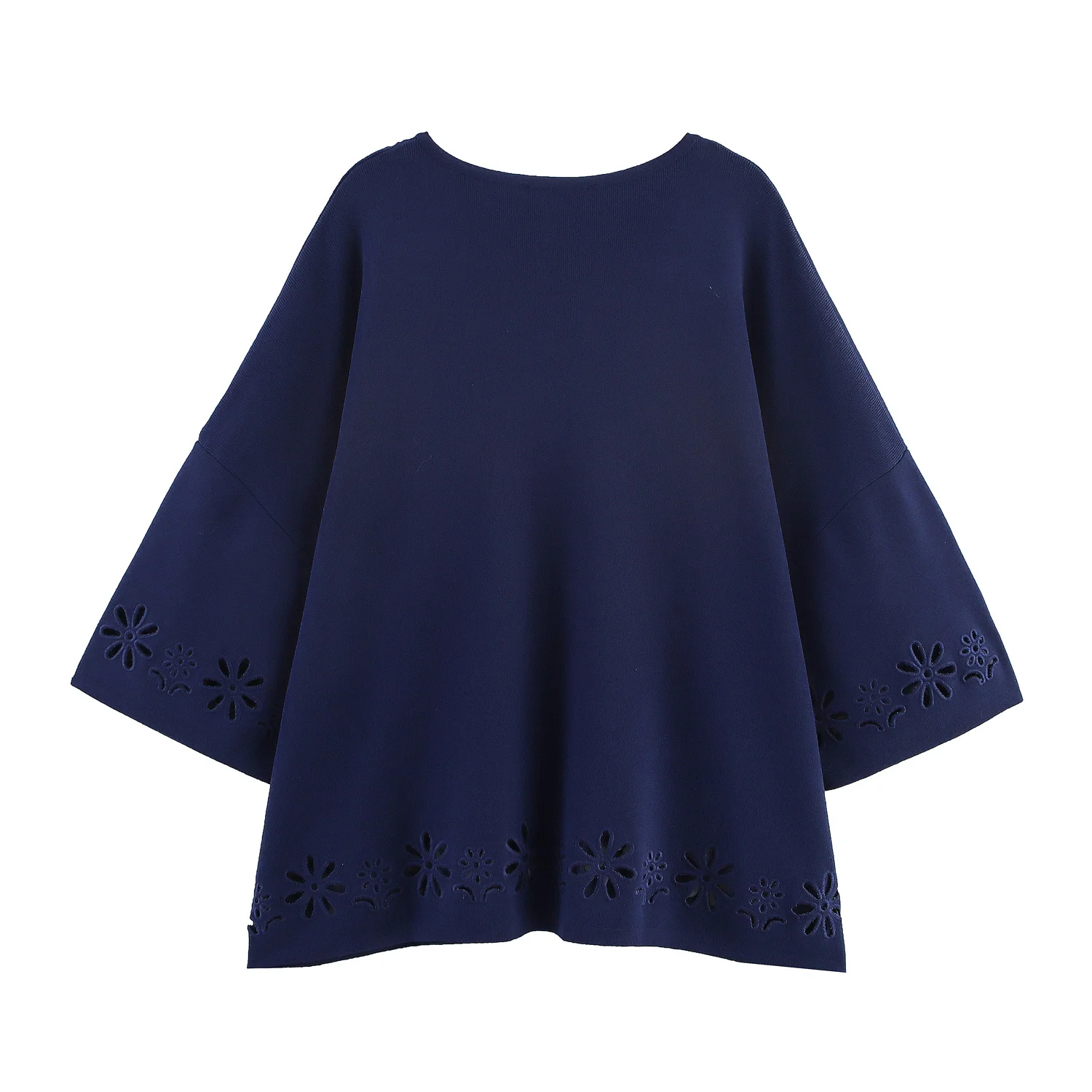 Faionable الجوف خارج التطريز V-Ne محبوك أعلى المرأة الخريف جديد Sle عادية بسيطة ألياف البوليستر Sve طول سبعة #4