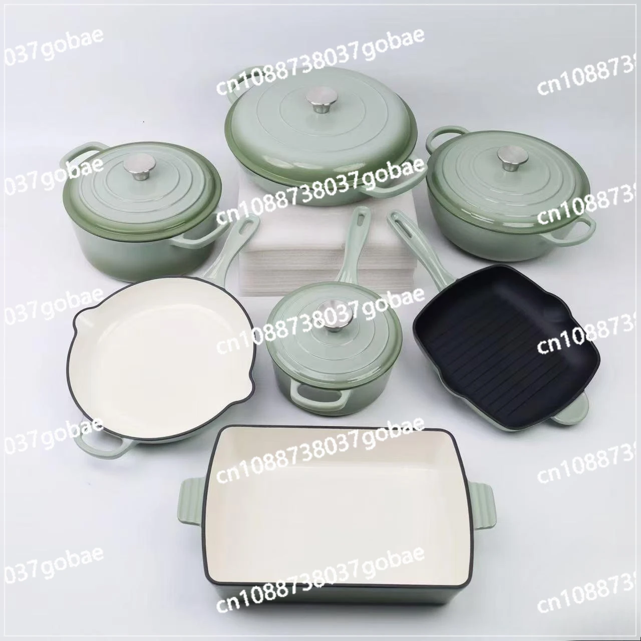 

[Багатоцветный] Набор эмалированных чугунных горшков из семи предметов