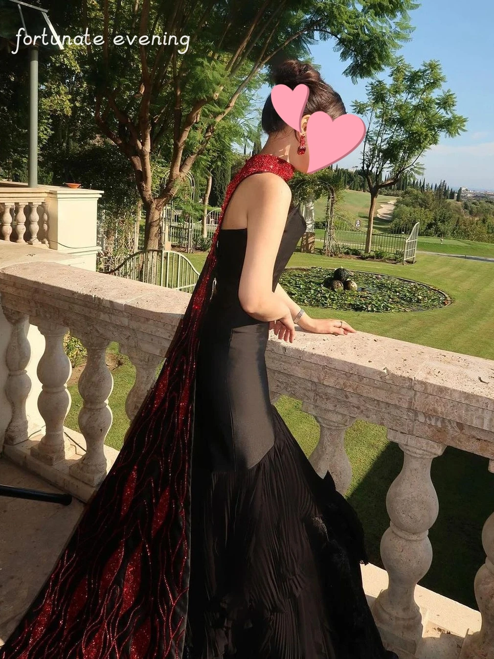 Fortunate Evening Elegant Vintage Sexy Black Red Beads Lace Mermaid Strapless Formal Occasion Prom Dress Evening Party Gowns