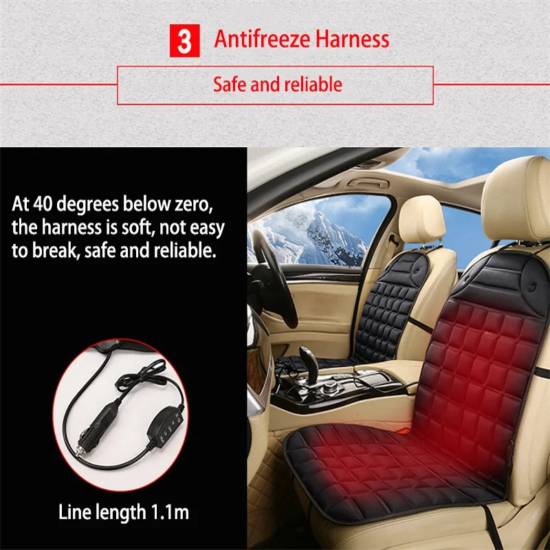 12V Car Heated Seats Winter Seat Heater Car Seat Heating Cushion Covers Car Electric Heated Seat Car Styling Winter Pad Cushions image 6