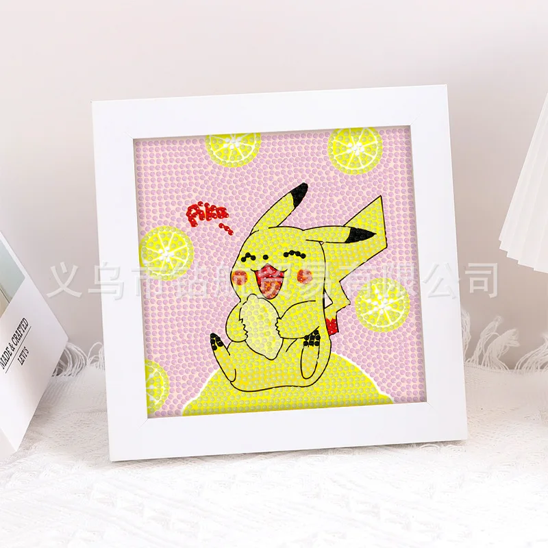 Pokémon Pikachu 5D Kit De Pintura De Diamante Vara Redonda, Personagem De Desenhos Animados, Ponto De Cruz Bordado, DIY Handmade Home Decor