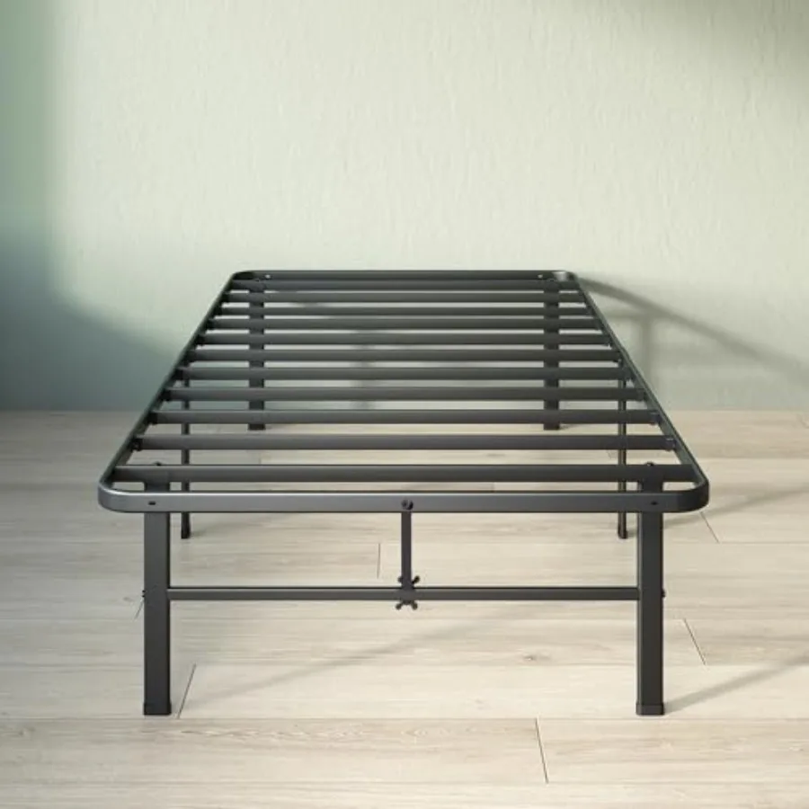 Rumi 14in Twin Metal Bed Frame Quick Assembly SmartBase Mattress Foundation Heavy Duty Sturdy Steel No Box Spring Needed Eco-Fr