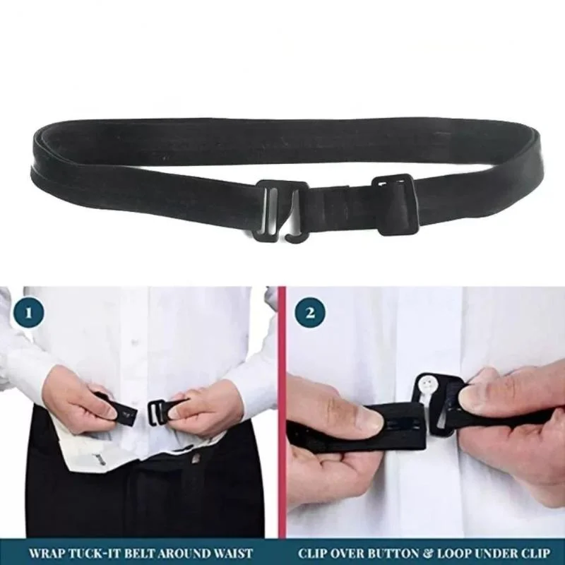 Men's Shirt Stays Anti-Slip Elastic Grip Adjustable Buckle Non-Textile Weaved Shirt Holder Belts For Daily Business Casual Use