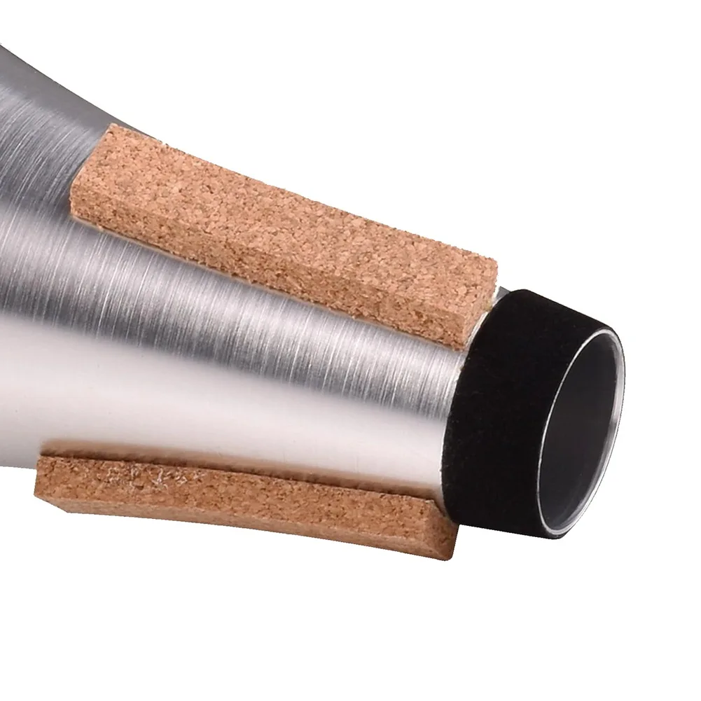 Aluminum Trumpet Mute Noise Reduction 60 to 70 Percent Quiet Practice Anti-Disturb Soft Cork Edge Large Size Accessory
