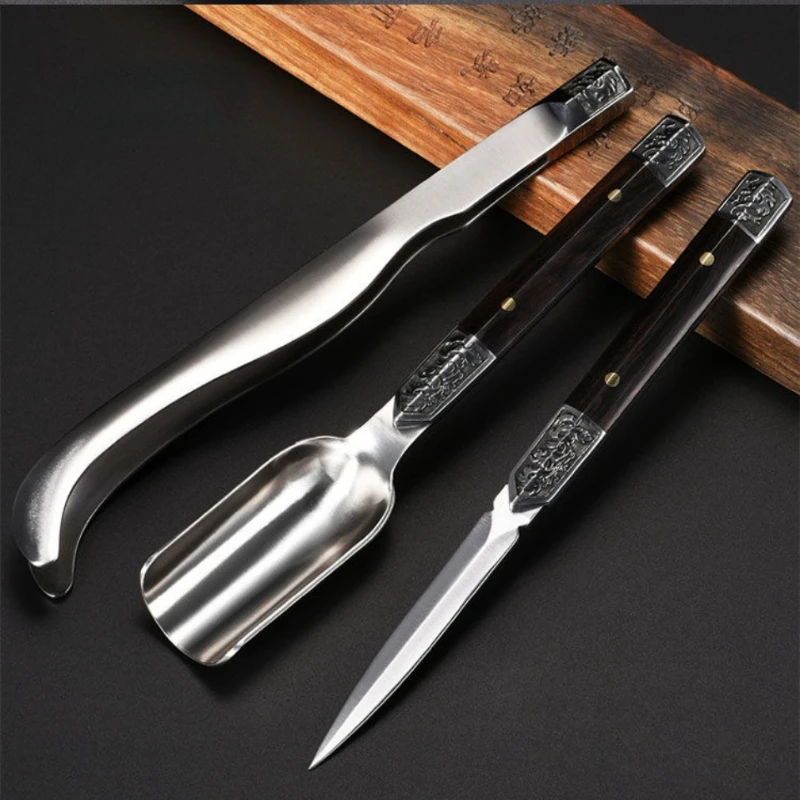 304 stainless steel tea spoon tea knife tea shovel tea spoon tea making tool Damascus home Kung Fu tea set gift set