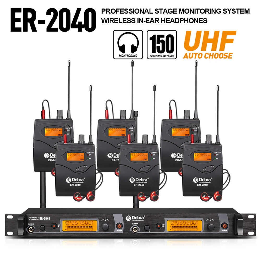 

ER-2040 Professional Stage In-Ear Wireless Monitor System with Multiple Transmitters for Small Concerts and Recording Studios