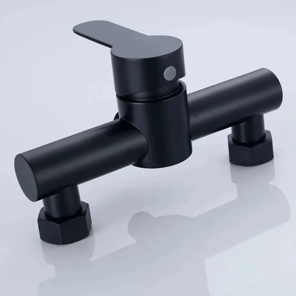 304 Stainless Steel Bathroom Shower Faucet Wall Mounted Triple Tub Faucet Hot and Cold Water Mixing Valve Faucet with G1/2 Inch image 3