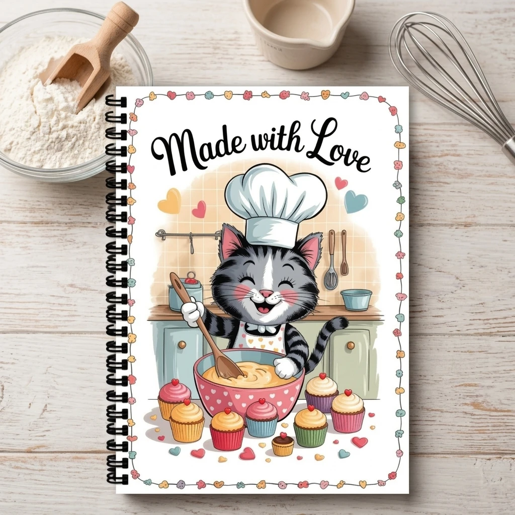 Libreta de Cocina A5, Diario de Recetas, Cuaderno de Cocina con Encuadernación en Espiral de 360 Grados para Chefs Caseros