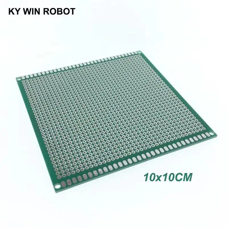 1pcs Double Sided Universal PCB Prototype Board 10x10cm FR4 2.54mm Pitch Perfboard Green Solder Mask Tinned Hole Board for DIY