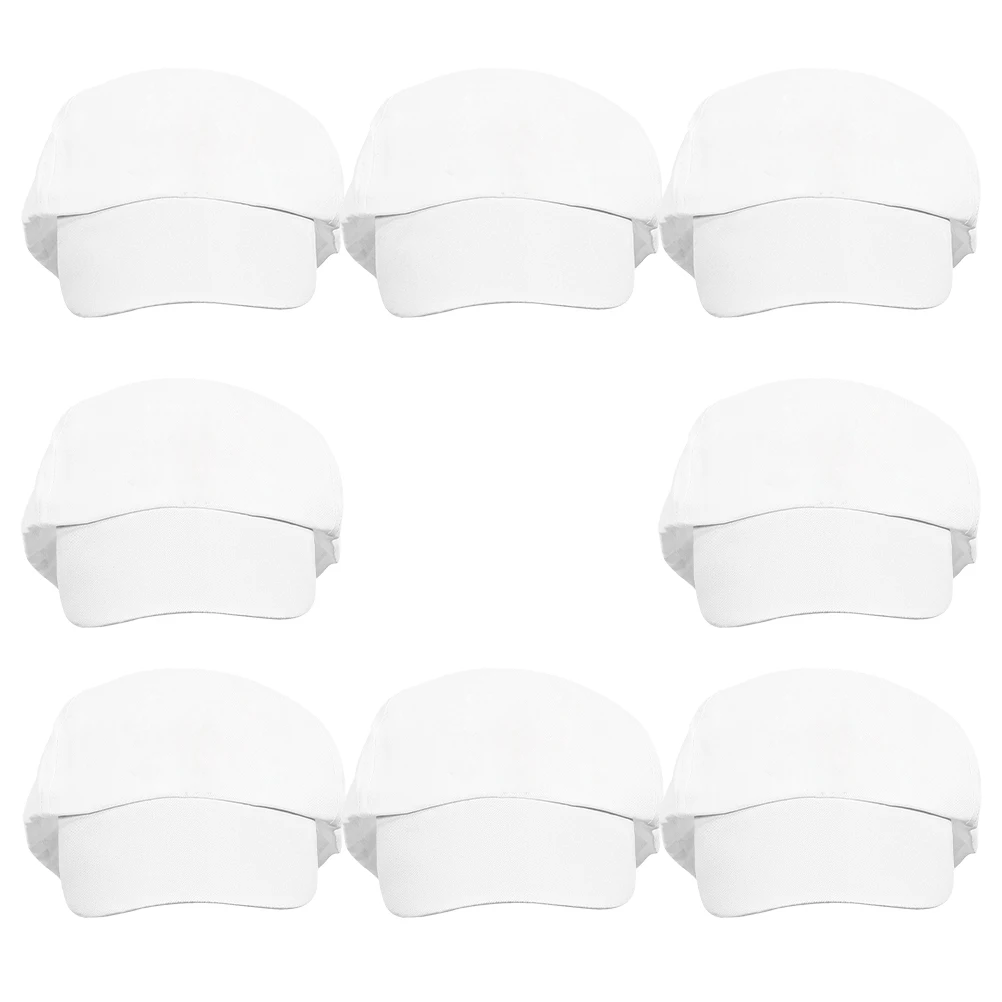 

8Pcs Children DIY Baseball Caps Plain White Cotton Adjustable for Painting Crafts Parent-Child Activity Unisex Kids Crafting Hat