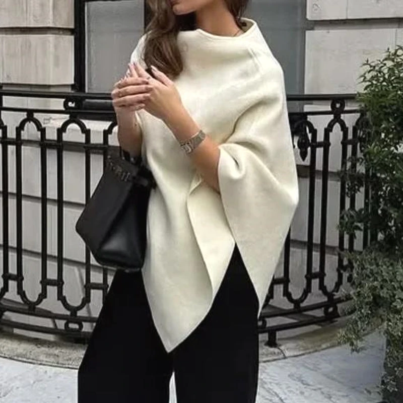 

Women Knitted Pullovers Sweaters Y2k Jumpers Shawl Round Neck Sleeveless Slight Strech Loose Office Lady Casual 2025 Spring