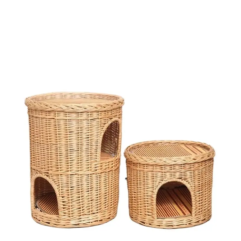 

Hxl rattan cat nest double layer all year roundneutral two-layer large cat nest