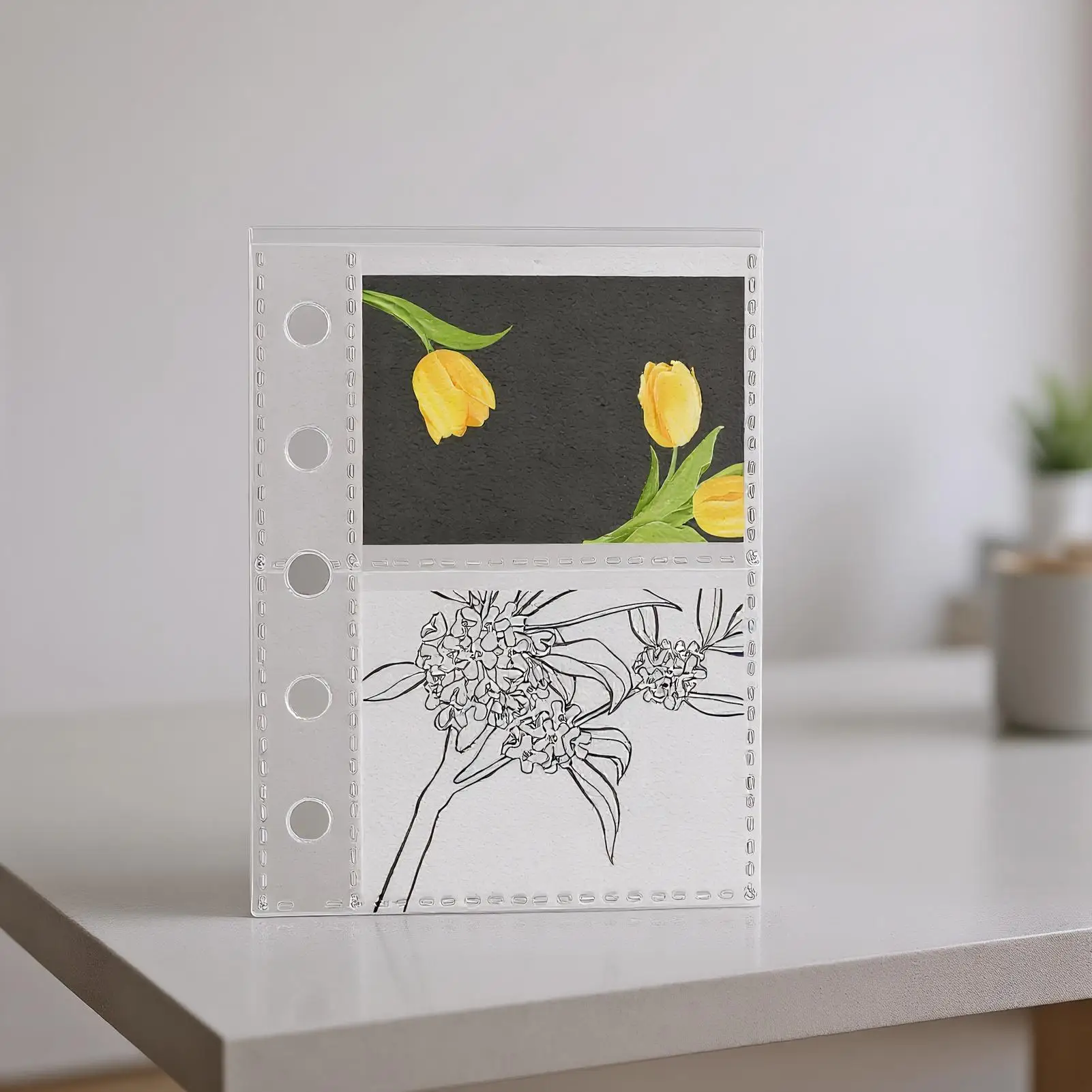 واقيات الصفحات 10 قطع A7 6 حلقات أغطية مستندات شفافة أغطية مستندات شفافة لمشروع الموظفين الإداريين المكتبيين