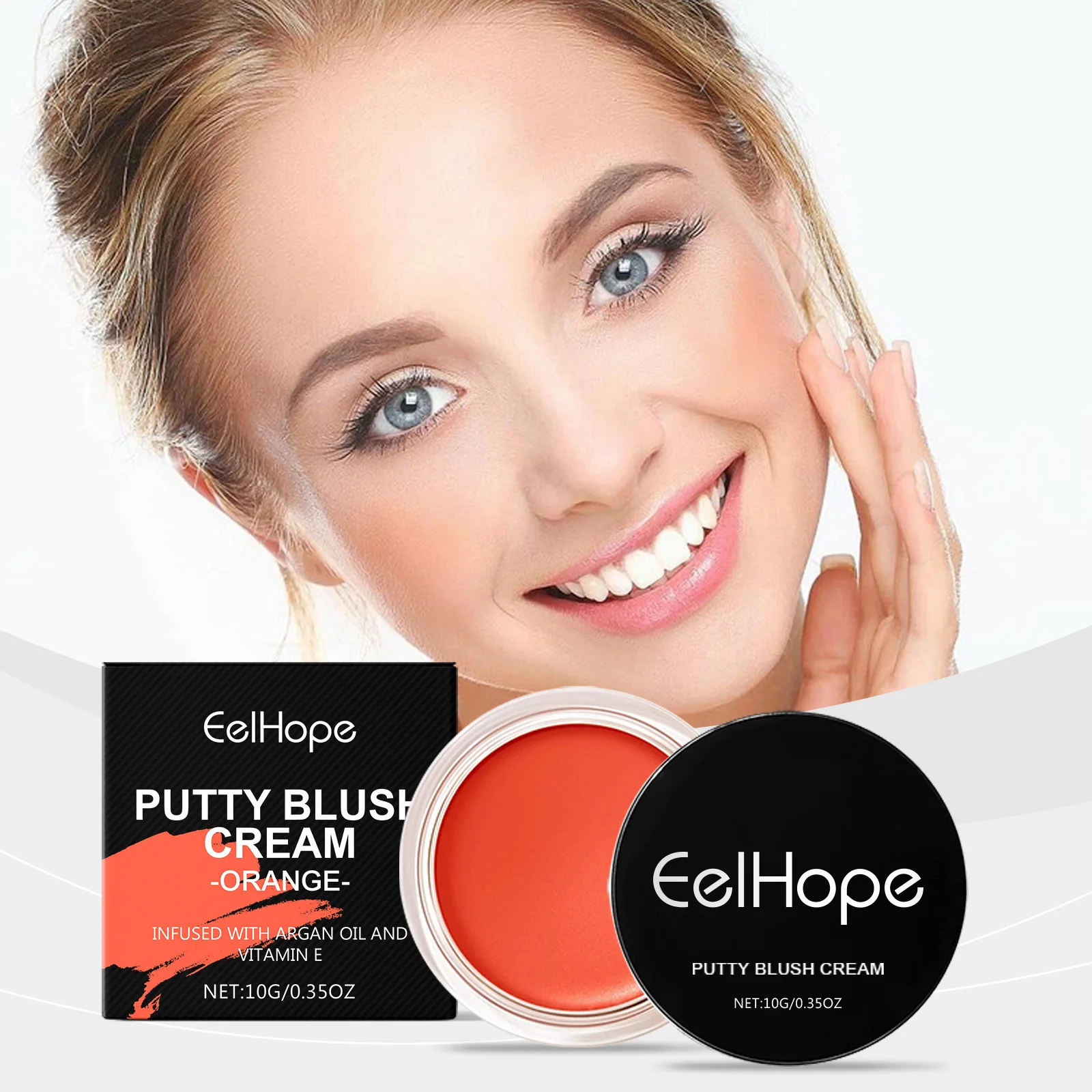 EELHOPE Orange Blush Mud Natural Nude Makeup Color Rendering Delicate Atmosphere Monochrome Matte Rouge Cream Blush Makeup