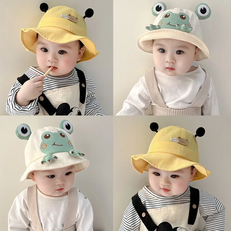 Funny Frog Baby Fisherman Hat Froggy Summer Sunscreen Bob Bonnet Cartoon Children Panama Basin Cap Toddler Outdoor Sun Visors