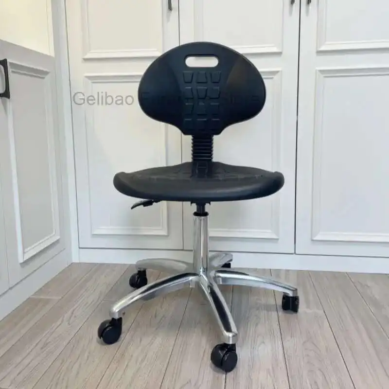 

Adjustable Height Industrial Polyurethane Drafting Stool with Swivel Seat Tilt Control Polyurethane Chair For Laps Factory Areas
