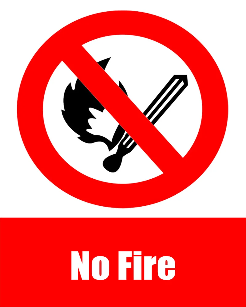 Warning Safety Sign Self-adhesive Stickers No Smoking 15x20cm For Schools Hotels The Mall Vinyl Sticker No Fire