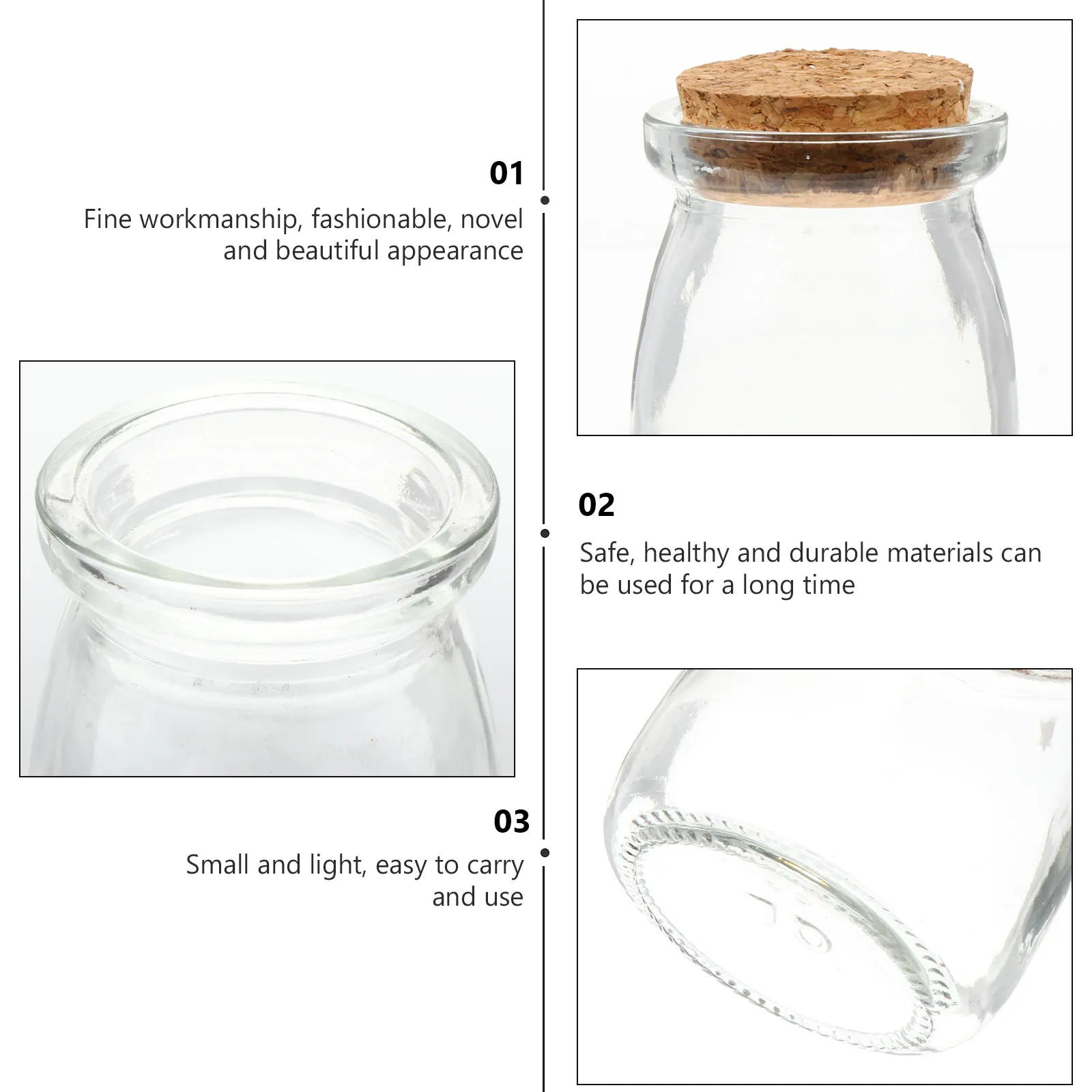 Fairy Labels Juice Empty Candy Jars with Lids Storage Bottle Wishing Bottles Pudding Glass view 6