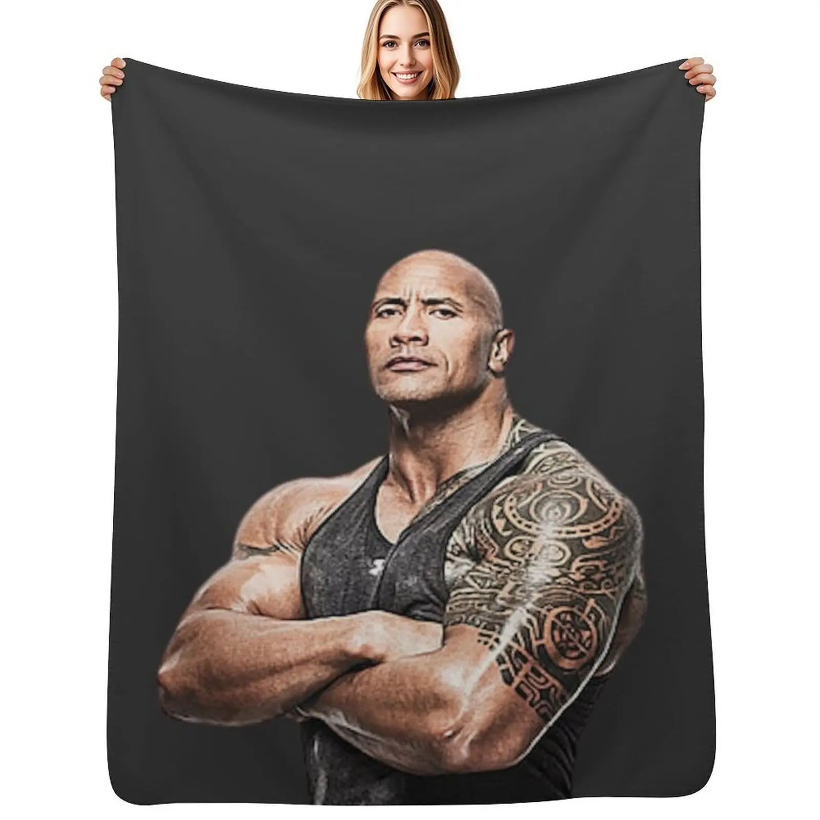 CAN YOU SMELL WHAT THE ROCK IS COOKING Throw Blanket anime Thins Furrys Retros Personalized Gift Blankets