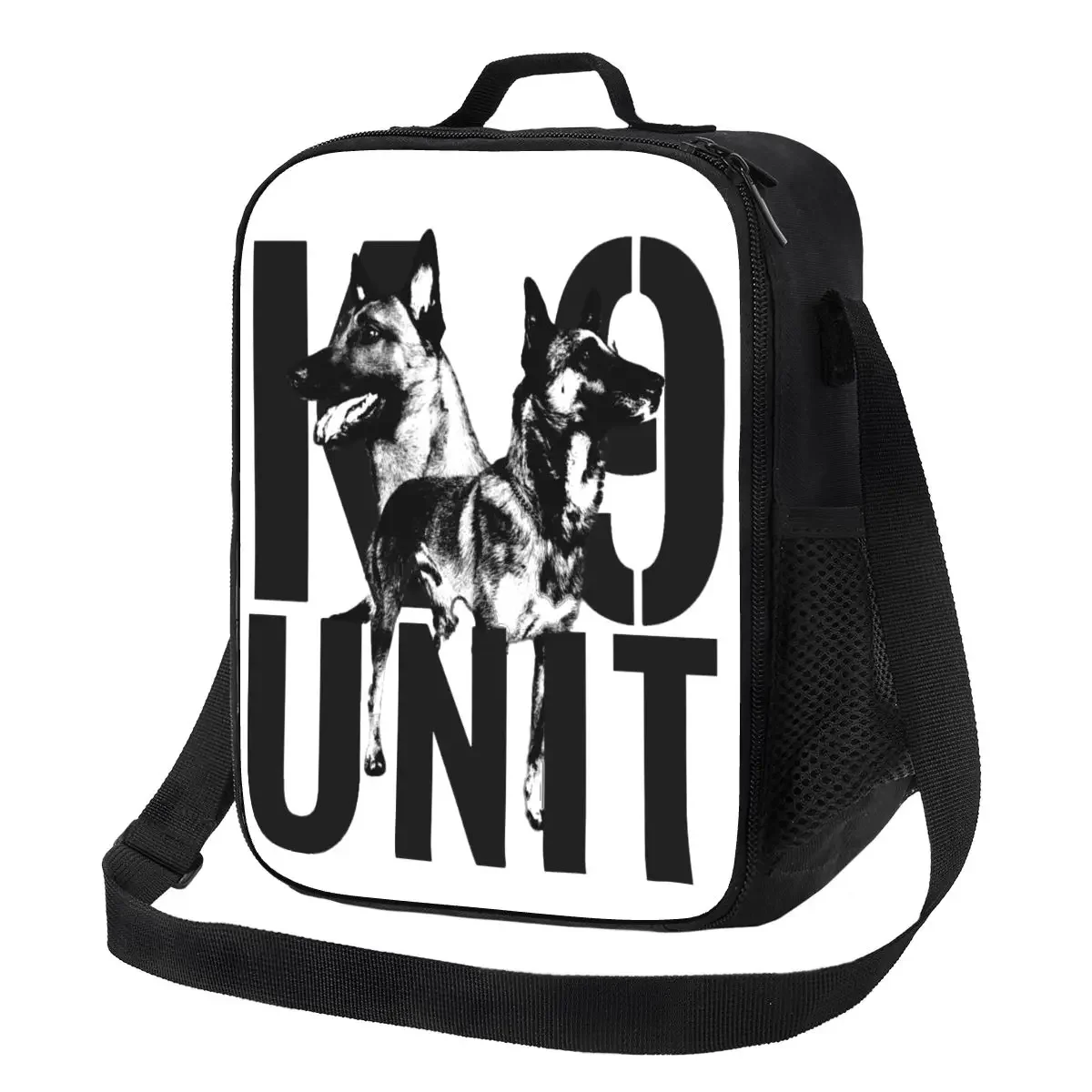 Custom Belgian Malinois K9 Unit Lunch Bag Women Cooler Warm Insulated Lunch Boxes for Children School