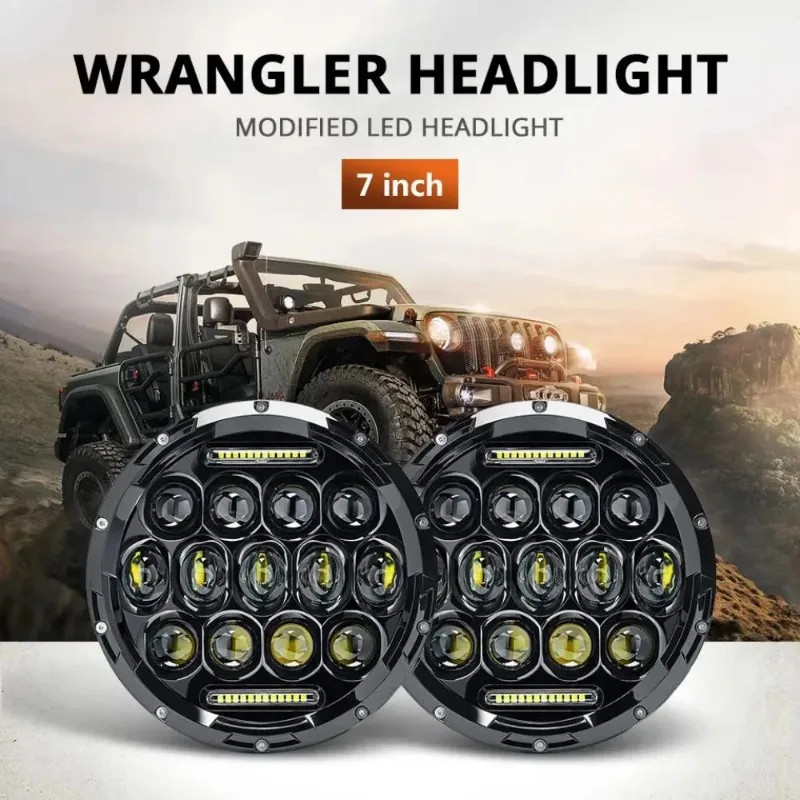7 Inch H4 Headlamp Hi/Low Turn Signal LED Headlight White DRL LedFor Urban 4X4 Suzuki Samurai Jeep Wrangler Off Road Motorcycle